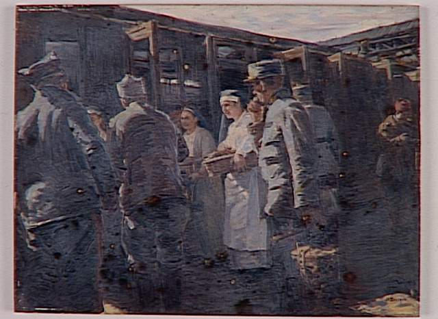 Madame Bouchor, Au Départ Du Train De Verdum À La Gare De L'est, Mai 1918 — Joseph-félix Bouchor