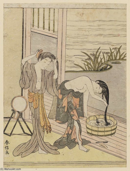 Two Women Washing Their Hair — Suzuki Harunobu