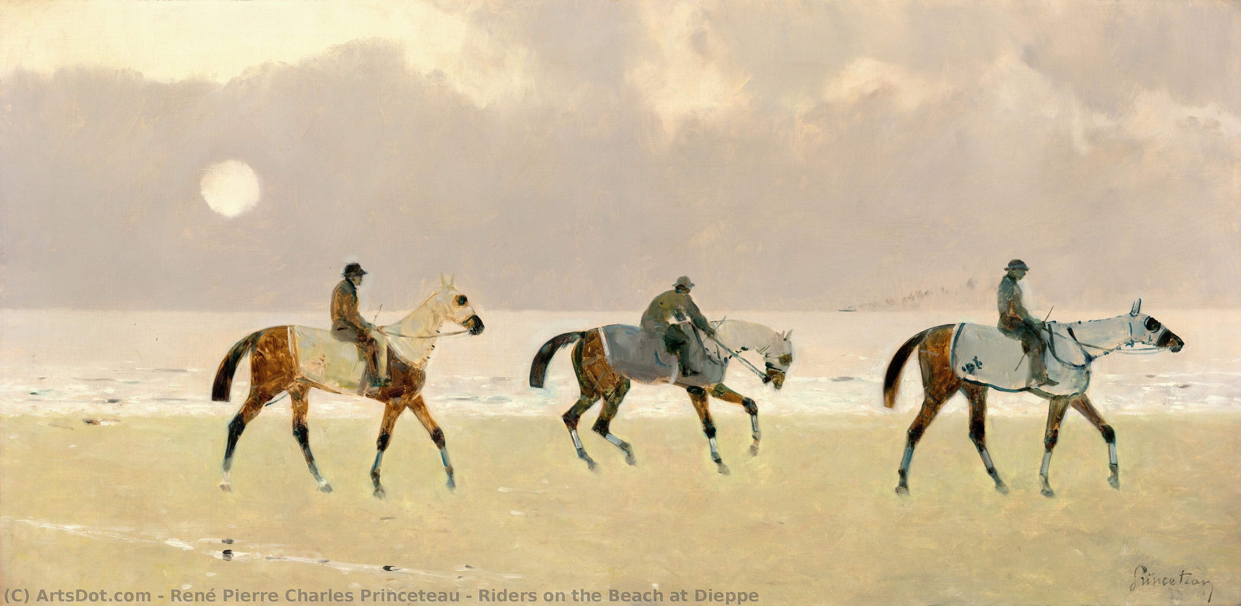 Riders On The Beach At Dieppe — René Pierre Charles Princeteau