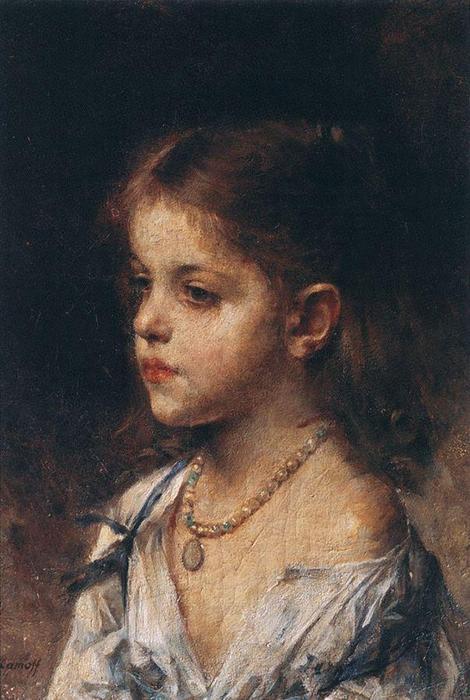 Portrait Of A Young Girl (17) — Alexei Alexeievich Harlamoff