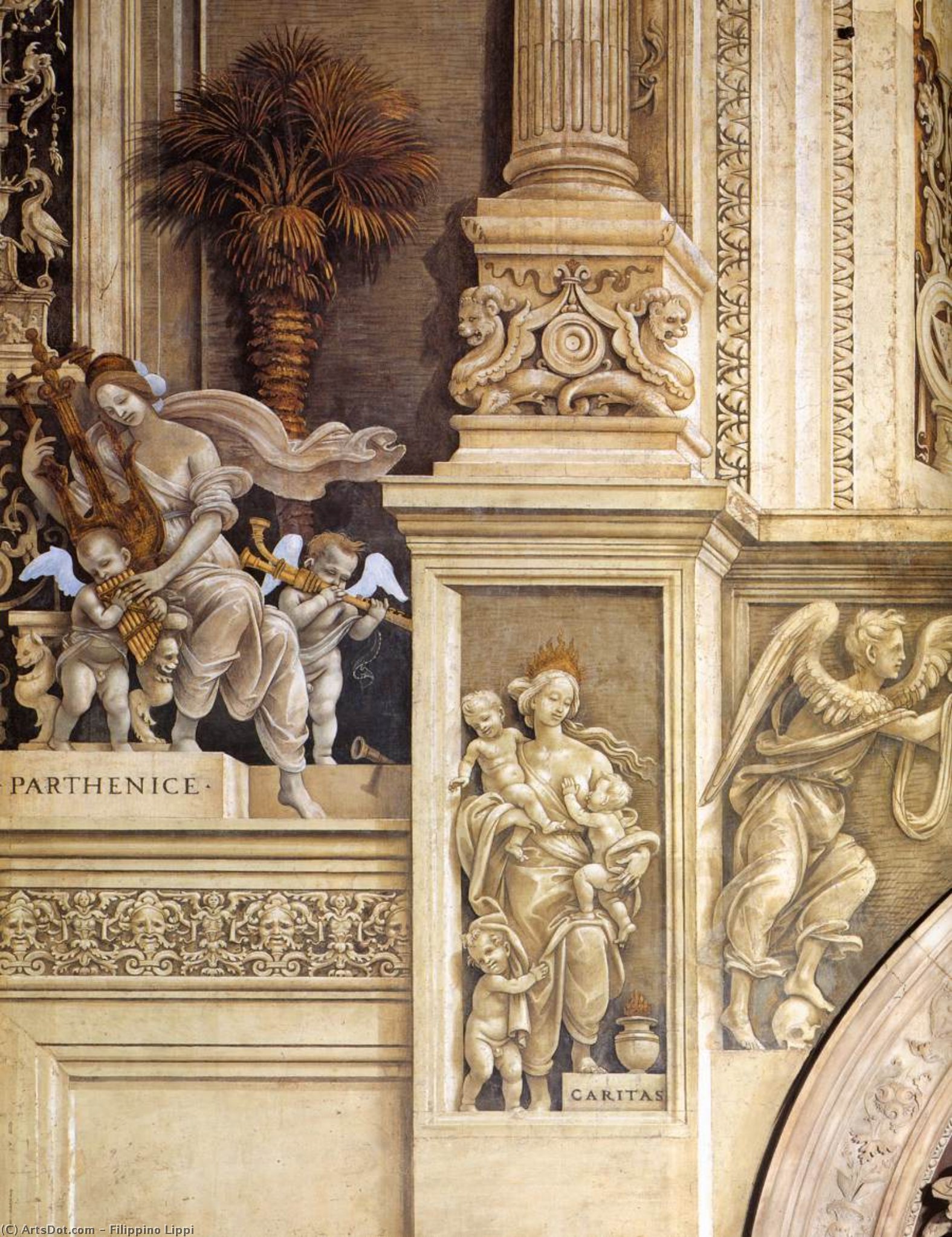 View Of The Strozzi Chapel (detail) — Filippino Lippi