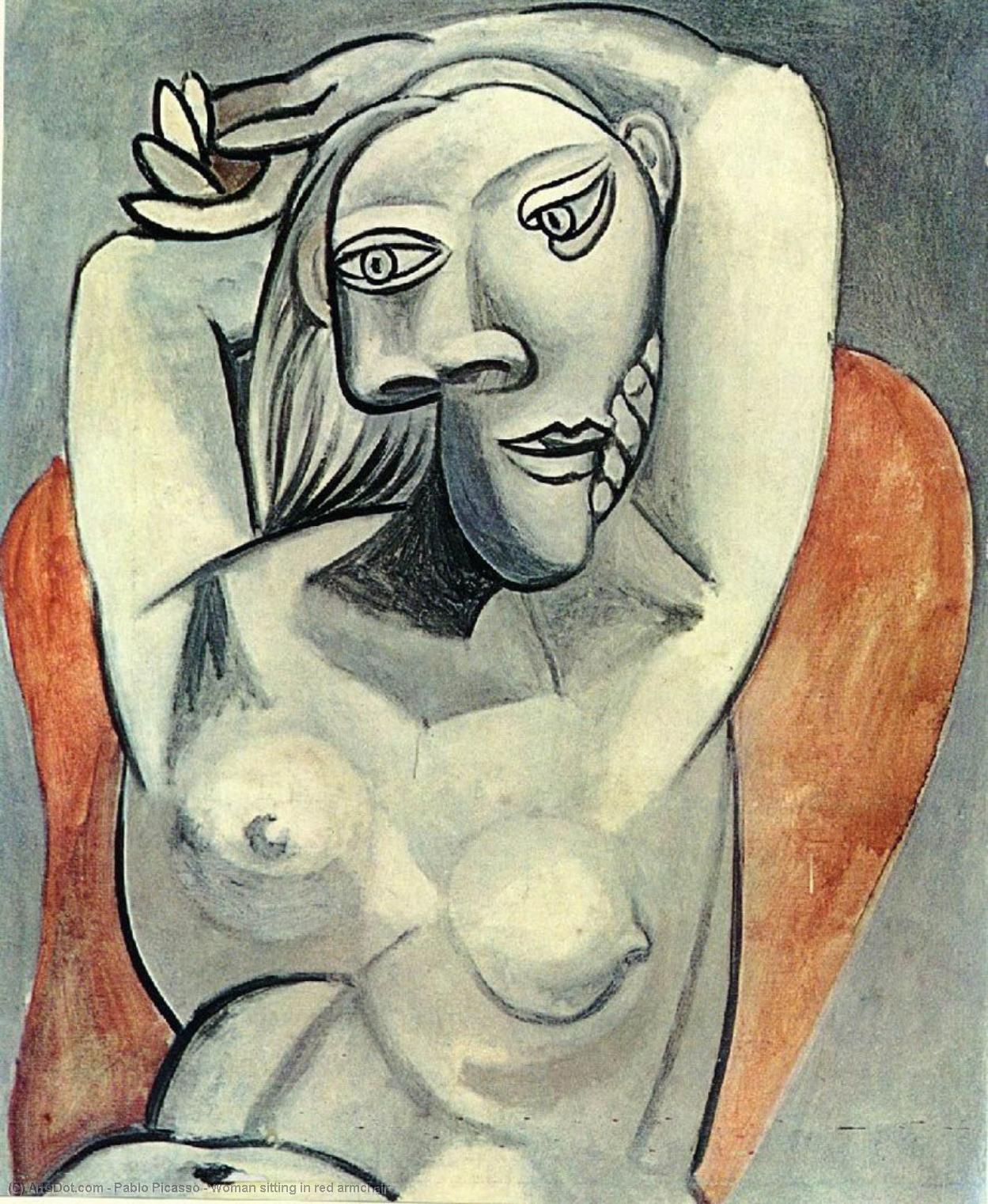 Woman Sitting In Red Armchair — Pablo Picasso