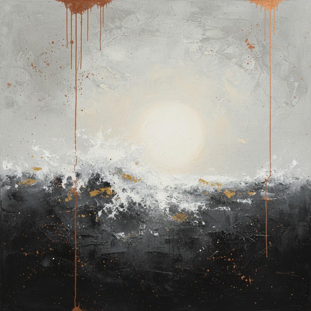 Celestial Convergence In Charcoal And Copper: A Monumental Study Of Light And Gravity — Christian Noiret