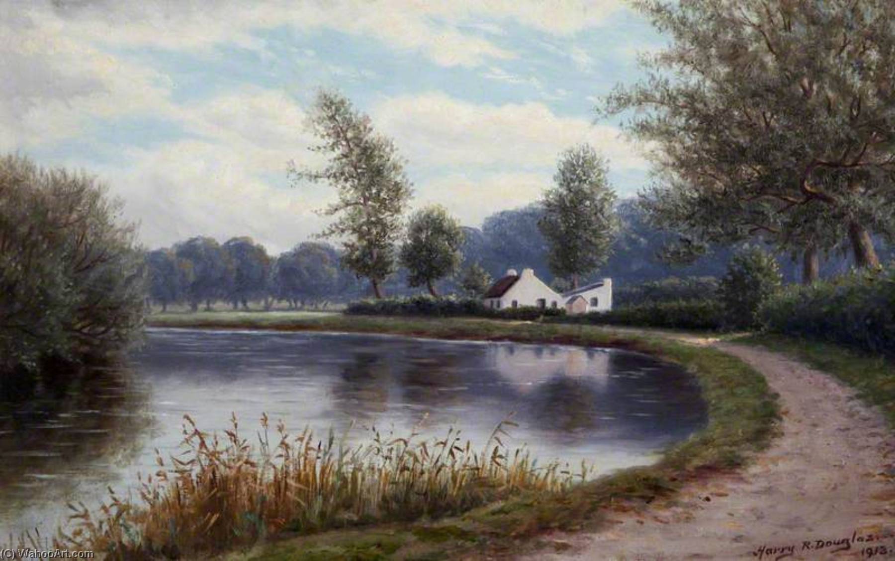 View Of Molly Ward's Cottage, River Lagan — Harry R Douglas
