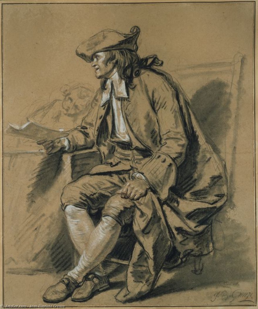 The Notary. A Study For ''the Marriage Contract'' — Jean-baptiste Greuze