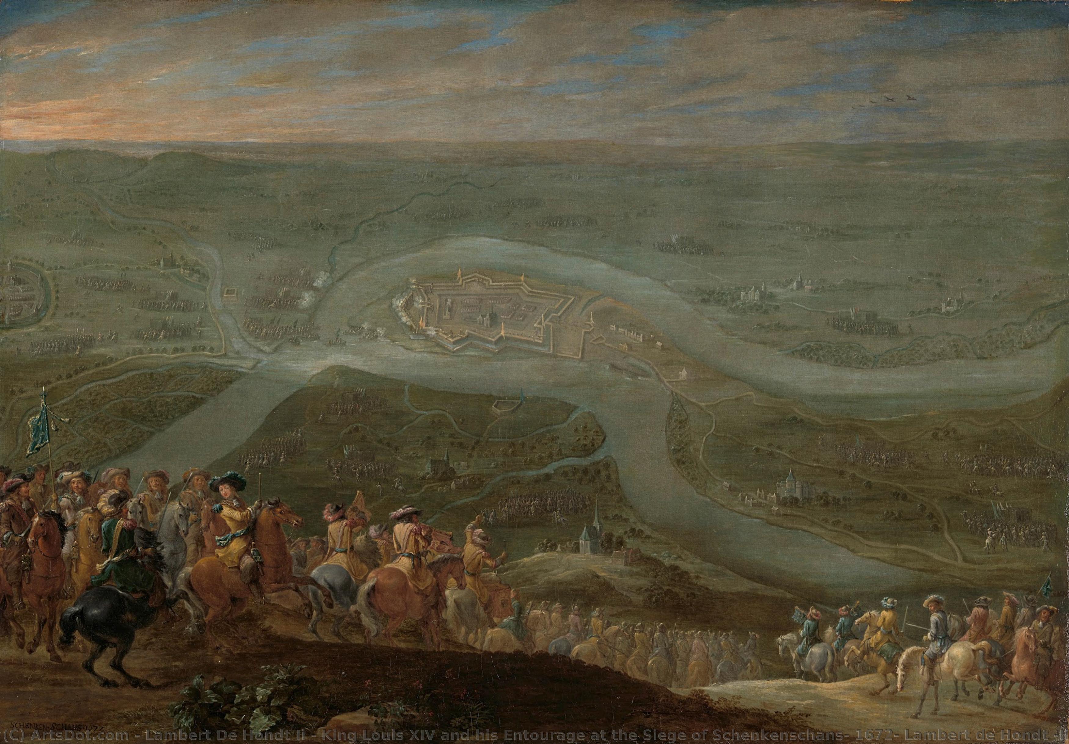 King Louis Xiv And His Entourage At The Siege Of Schenkenschans, 1672, Lambert De Hondt (ii), C. 1675 — Lambert De Hondt The Younger