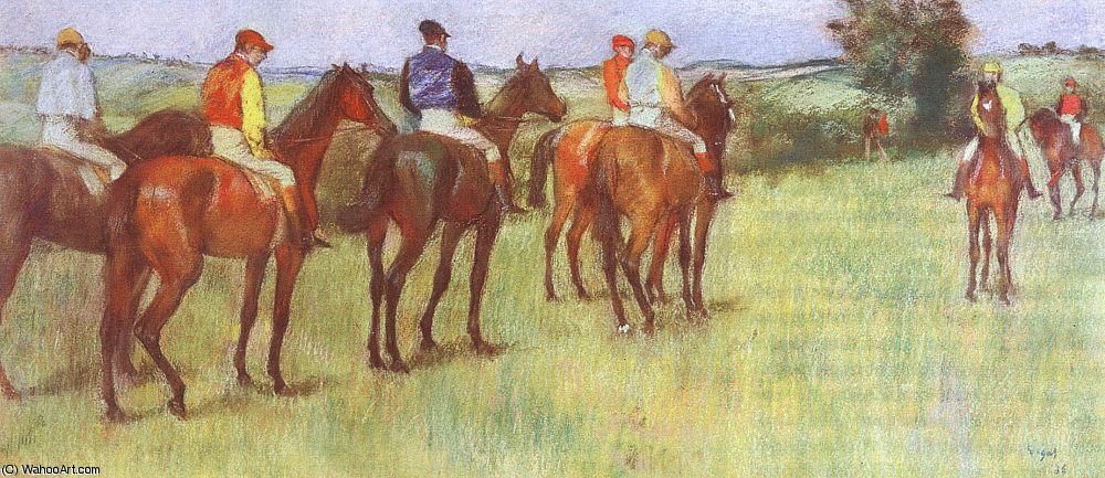 Jockeys, Pastel On Paper, Hill-stead Museum, Farmingto — Edgar Degas