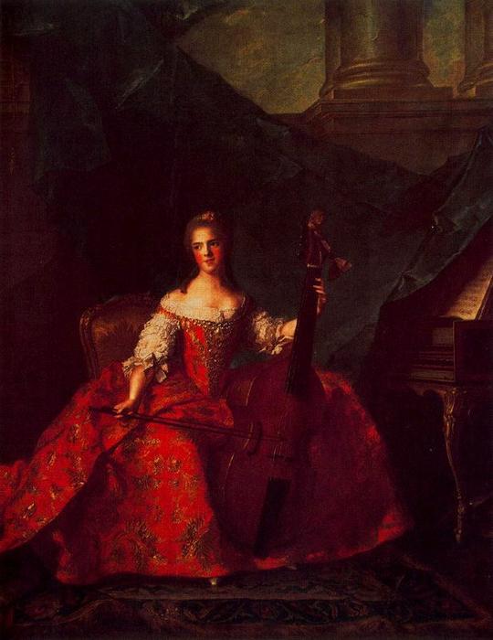 Anne-henriette Of France Playing The Viola Da Gamba — Marc Nattier