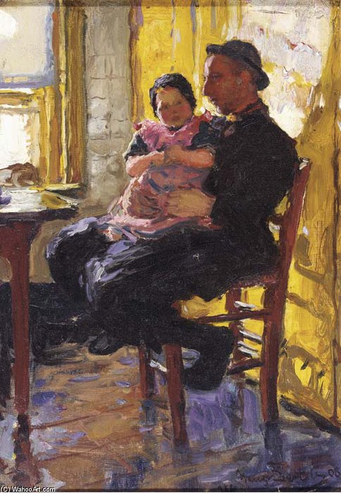 On Daddy's Lap A Fishermand From Urk — Hans Von Bartels