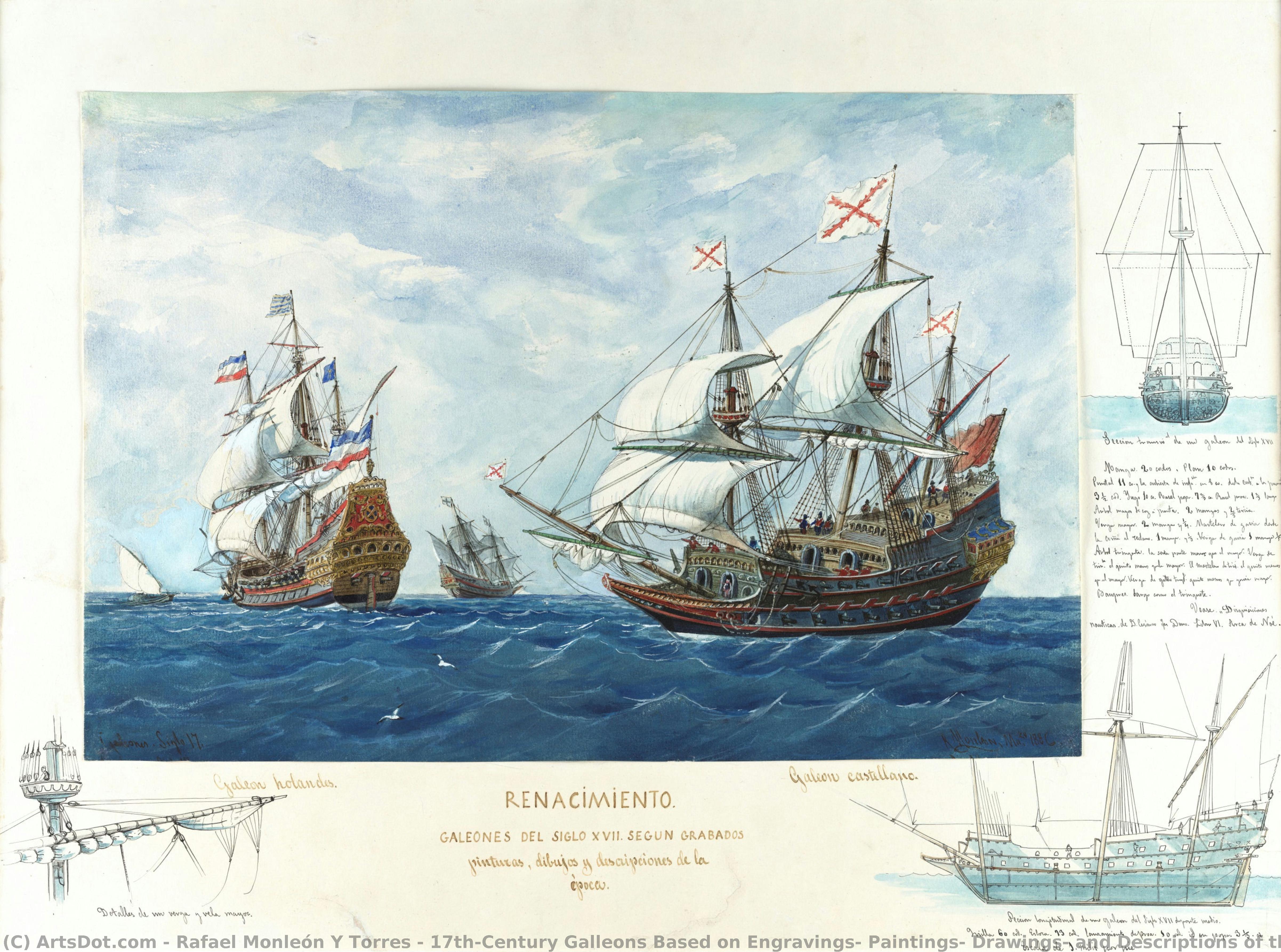 17th-century Galleons Based On Engravings, Paintings, Drawings, And Descriptions Of The Period — Rafael Monleón Y Torres