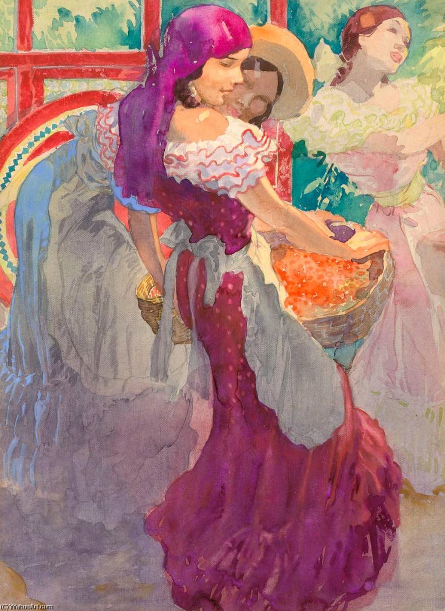 Women In Fiesta Costume, Costa Rica — Carl Folke Sahlin