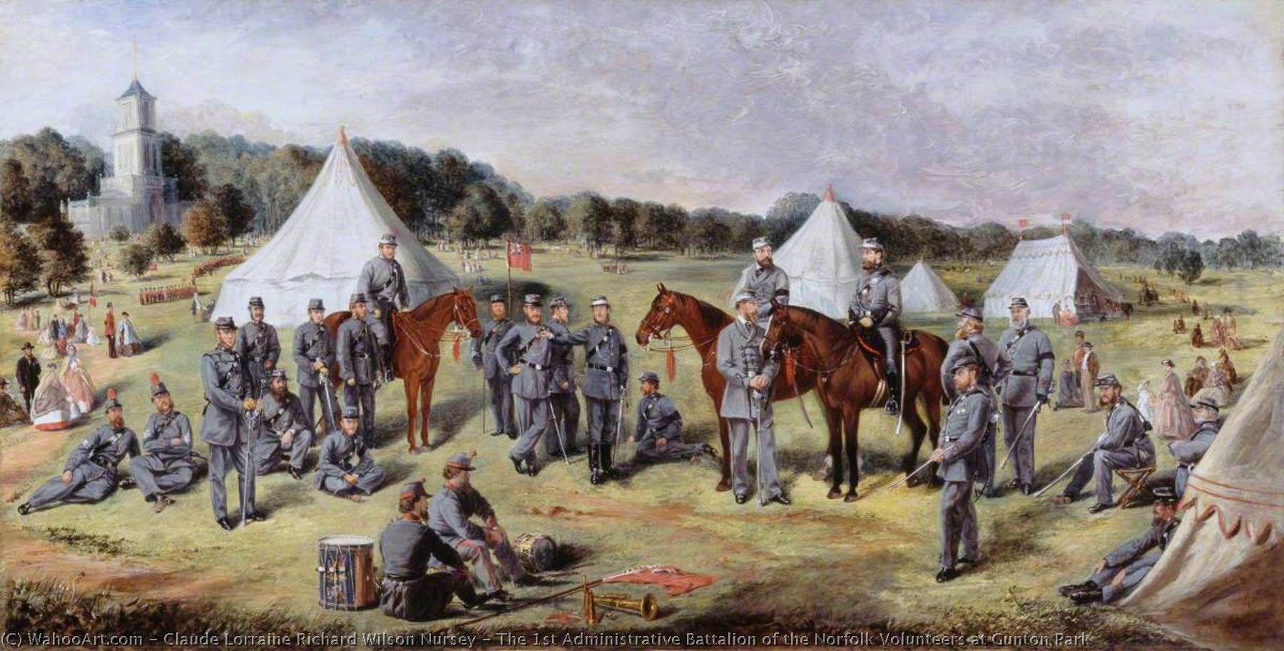 The 1st Administrative Battalion Of The Norfolk Volunteers At Gunton Park — Claude Lorraine Richard Wilson Nursey
