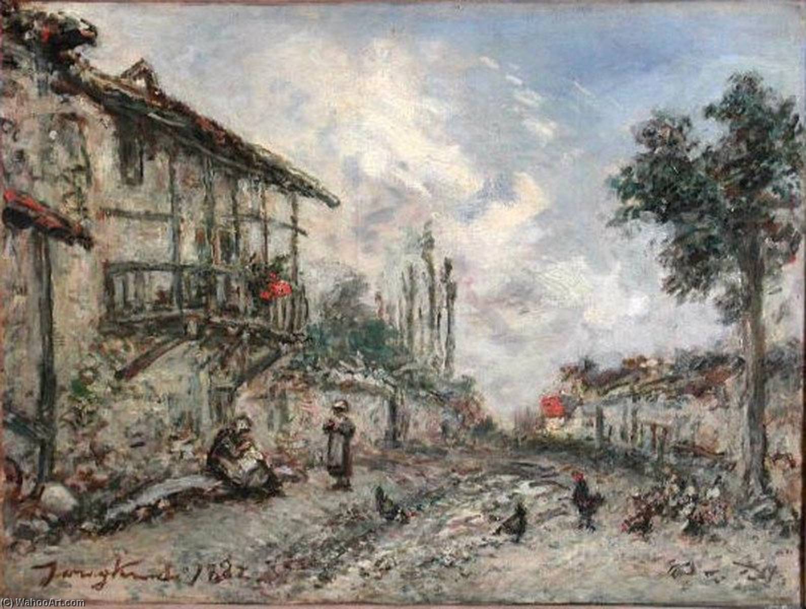 Rue De Village (route Vers Sa Maison Dite La Côte De Saint André ) — Johan Barthold Jongkind