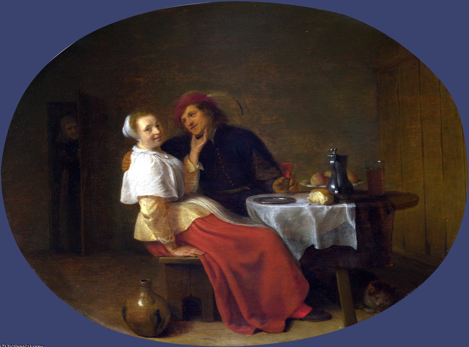 Two Lovers At Table — Hendrick Maertensz Sorgh