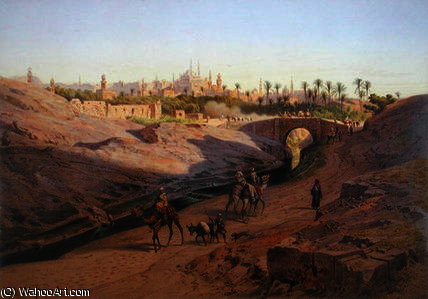 A View Of Cairo From The North With The White — Carl (friedrich Heinrich) Werner