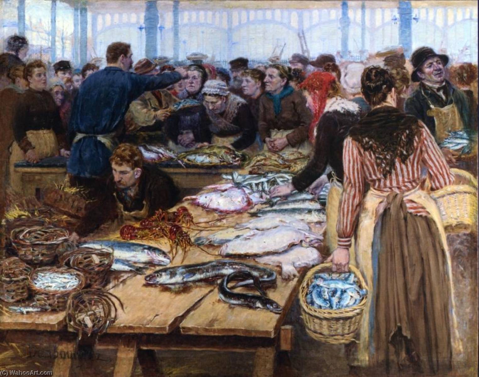 Fish Auction At Les Halles — Edouard Jean Dambourgez