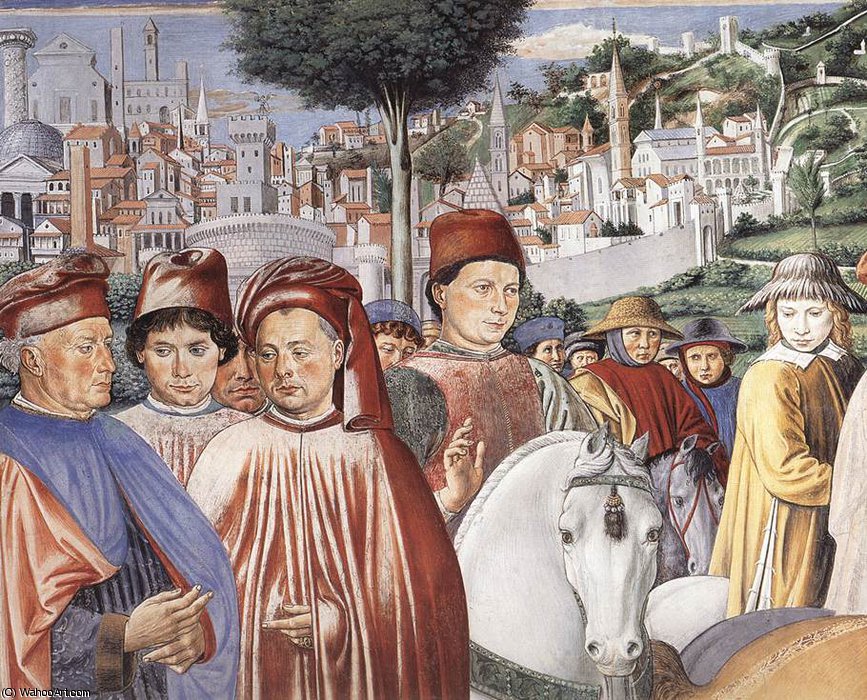 St Augustine Departing For Milan (detail) — Benozzo Gozzoli