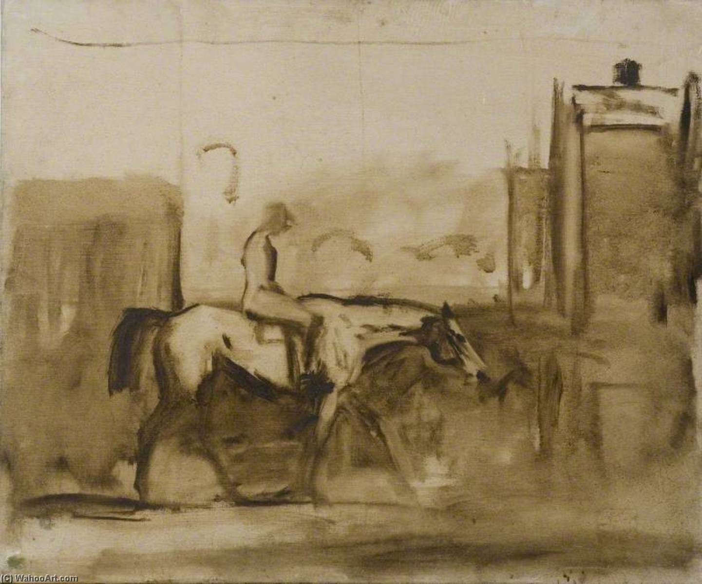Estudio De Un Caballo Y Un Jinete — Sir Alfred James Munnings