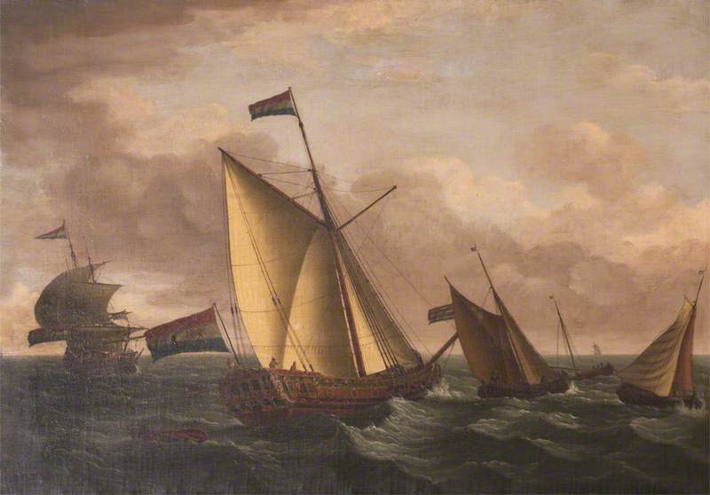 Dutch Ships In Choppy Seas — John Cleveley The Elder