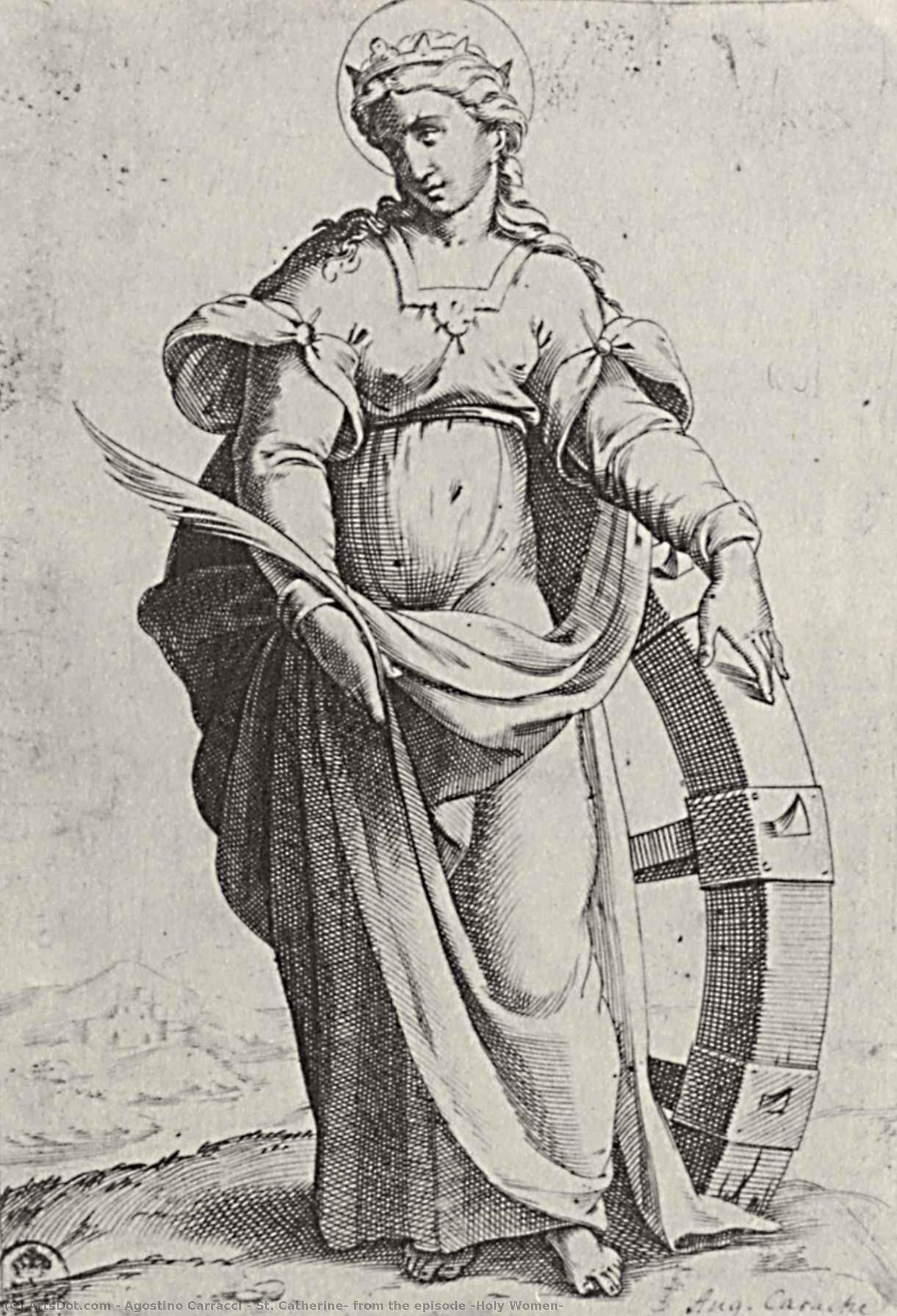 St. Catherine, From The Episode "holy Women" — Agostino Carracci