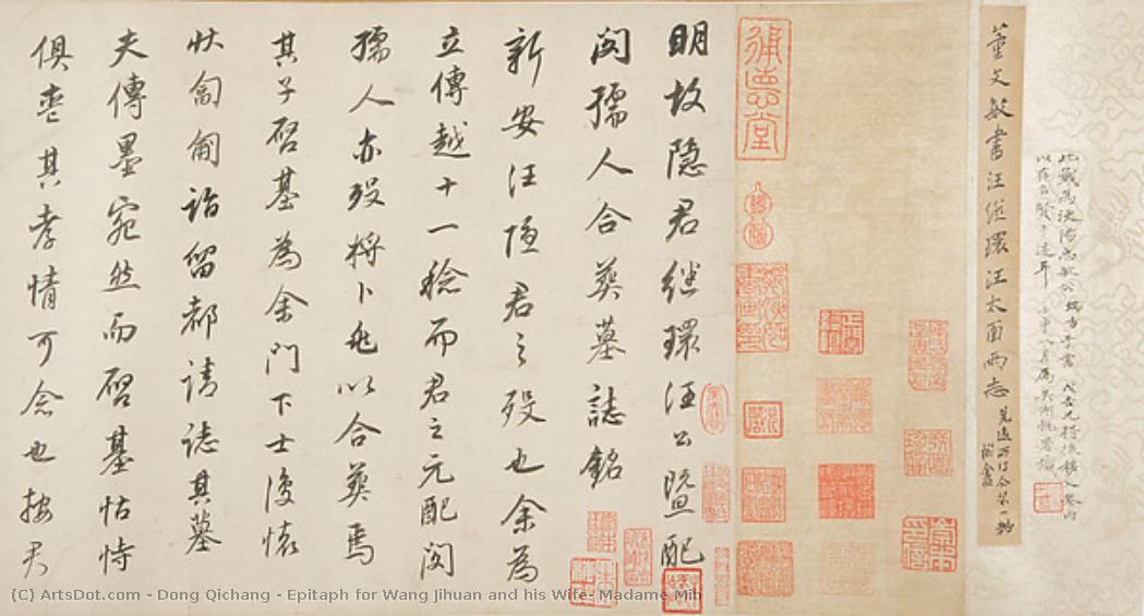 Epitaph For Wang Jihuan And His Wife, Madame Min — Dong Qichang