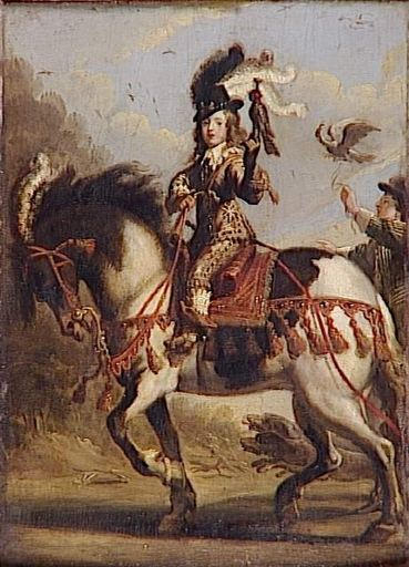 Portrait Equestre Du Jeune Louis Xiv Partant Pour La Chasse — Jean De Saint-igny