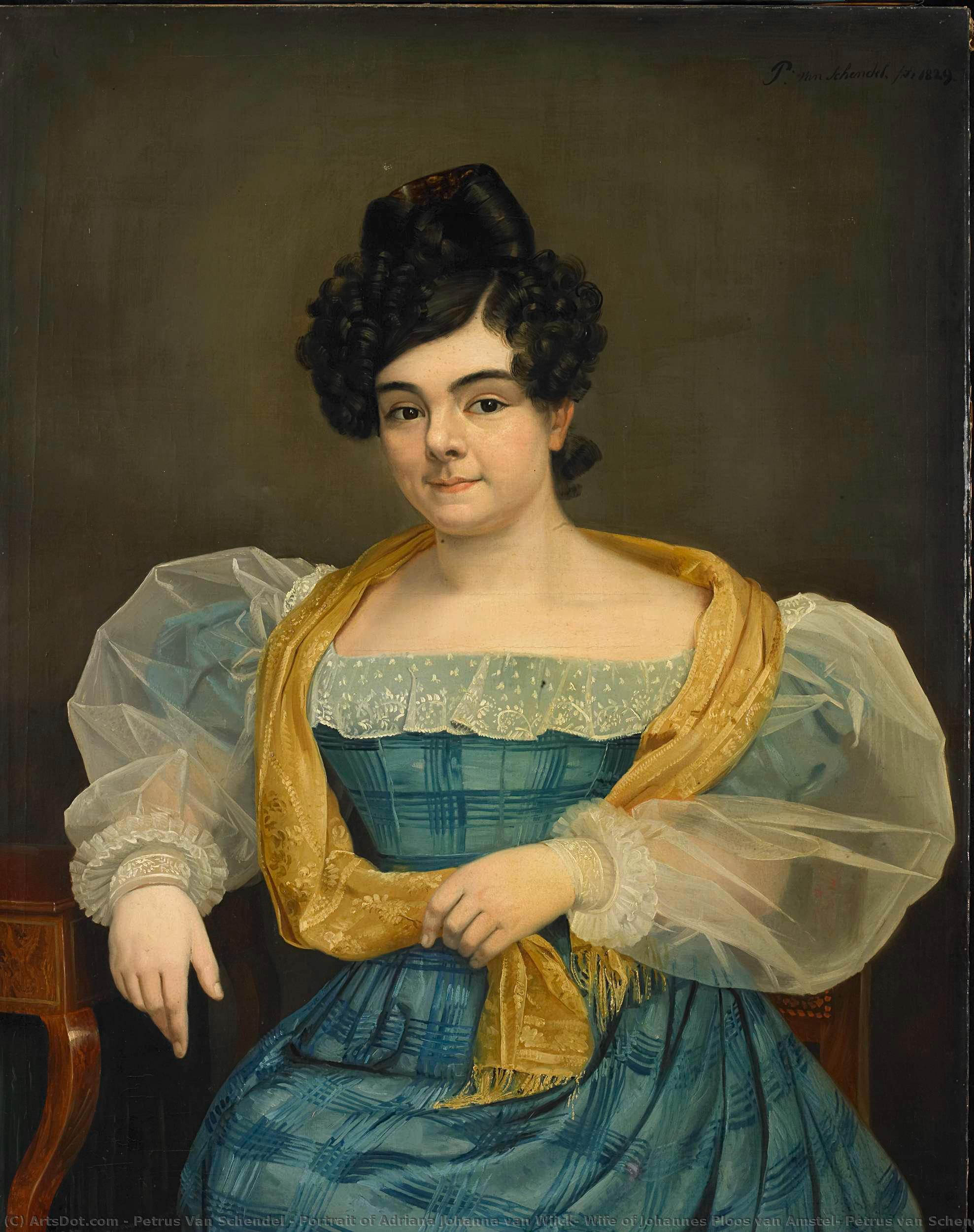 Portrait Of Adriana Johanna Van Wijck, Wife Of Johannes Ploos Van Amstel, Petrus Van Schendel, 1829 — Petrus Van Schendel