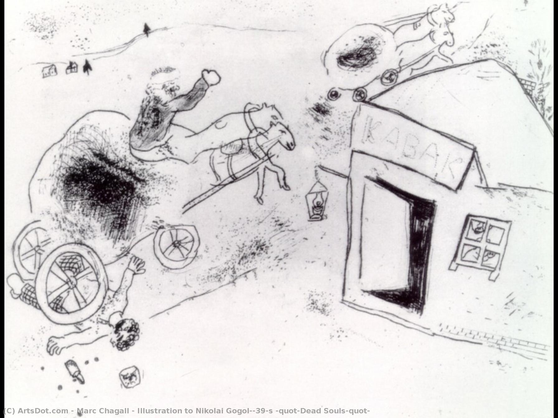 Ilustración A Nikolai Gogol “las Almas Muertas” — Marc Chagall