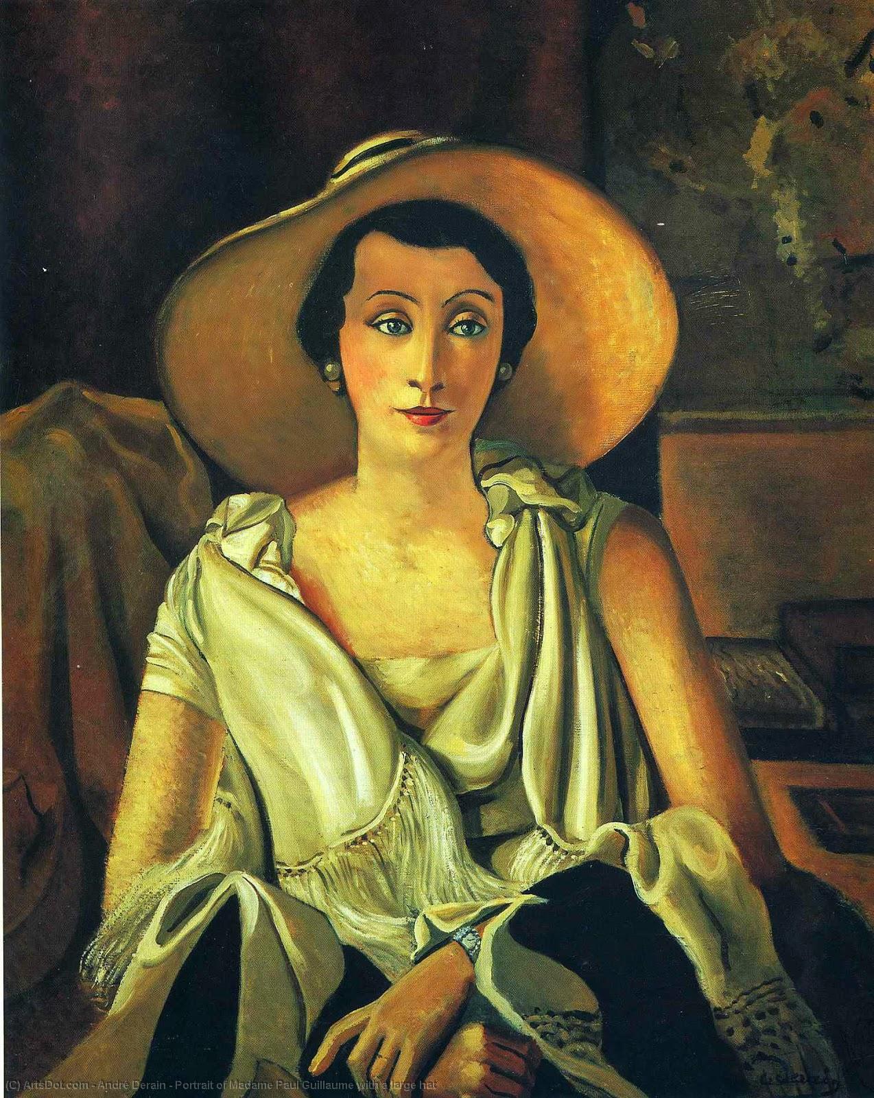 Retrato De Madame Paul Guillaume Con Un Gran Sombrero — André Derain