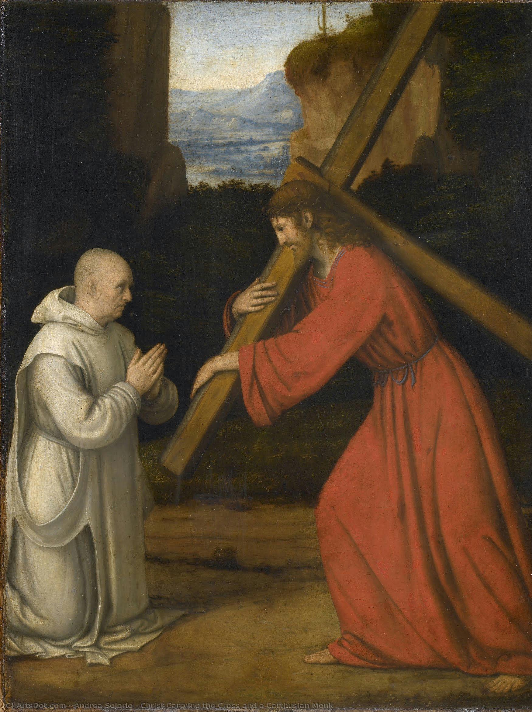 Christ Carrying The Cross And A Carthusian Monk — Andrea Solario