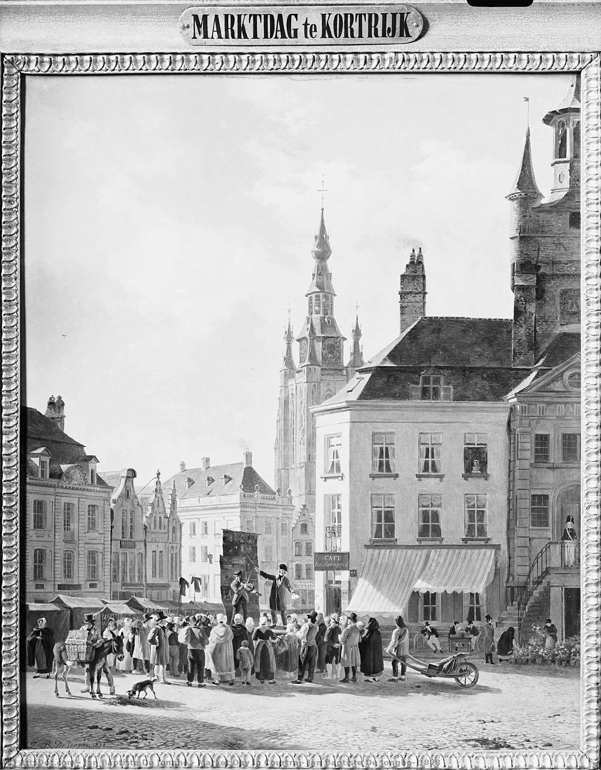 Market Day In Courtrai, Jan Baptiste De Jonghe, 1828 — Jan Baptiste De Jonghe
