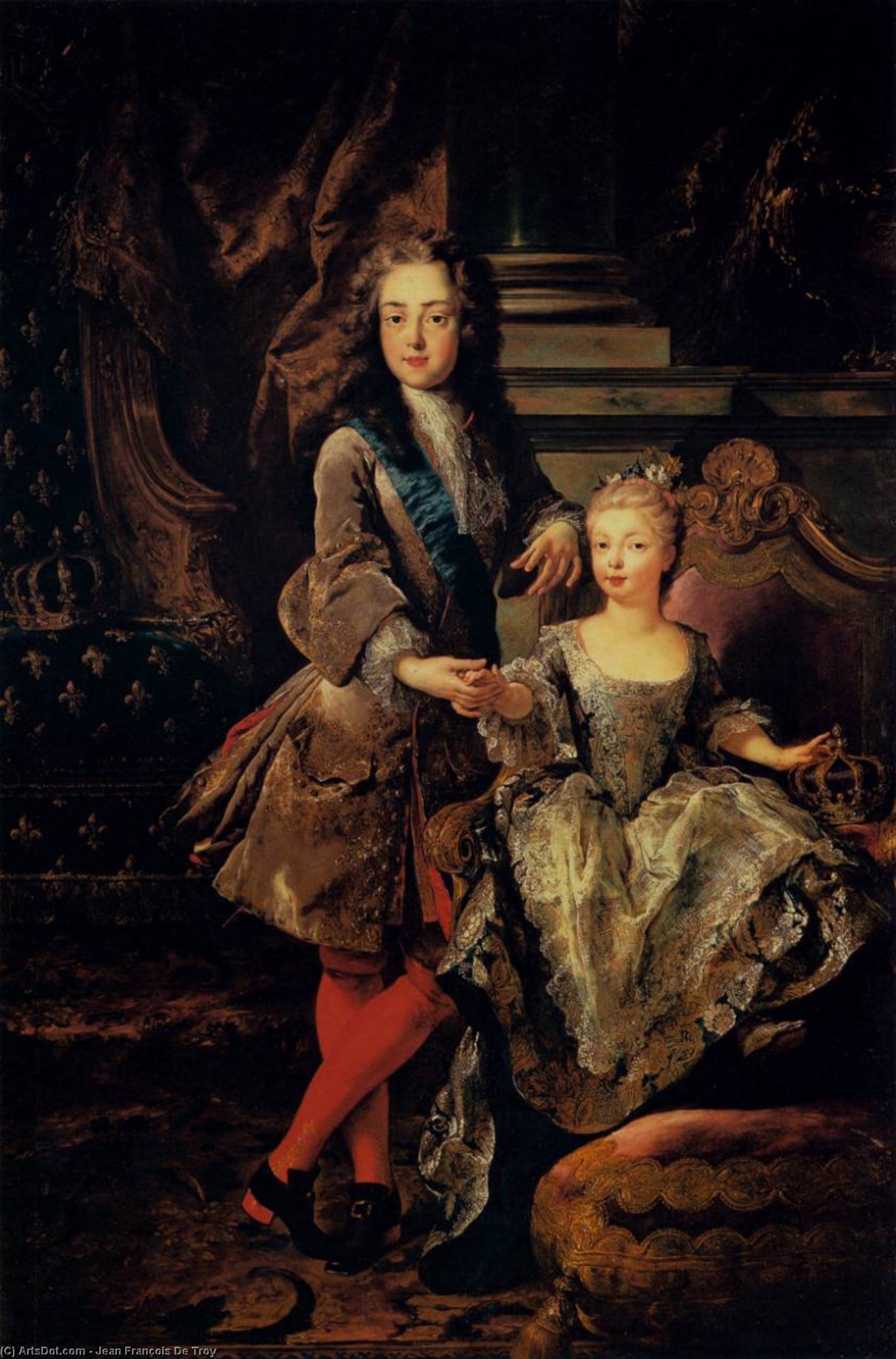 Portrait Of Louis Xv Of France And Maria Anna Victoria Of Spain — Jean François De Troy