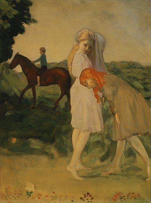 City Girls And Country Boy — Arthur B. Davies
