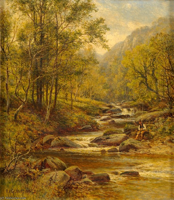 Angler On The Stream — Alexander Young