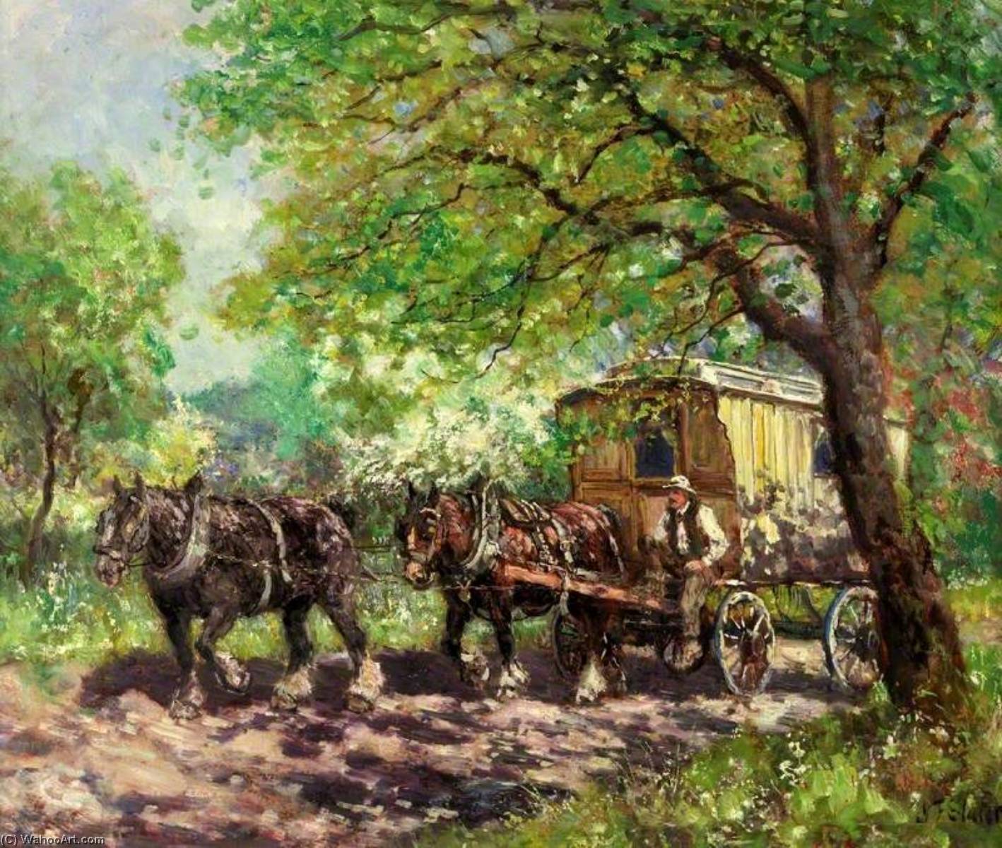Two Horses And A Caravan — John Falconer Slater
