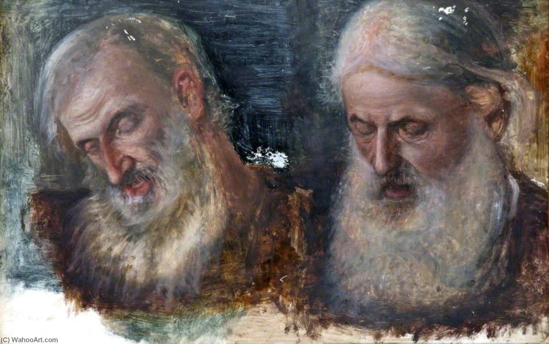 Two Studies Of Jews' Heads For 'christians And Christians' — Robert Brejtve Martin