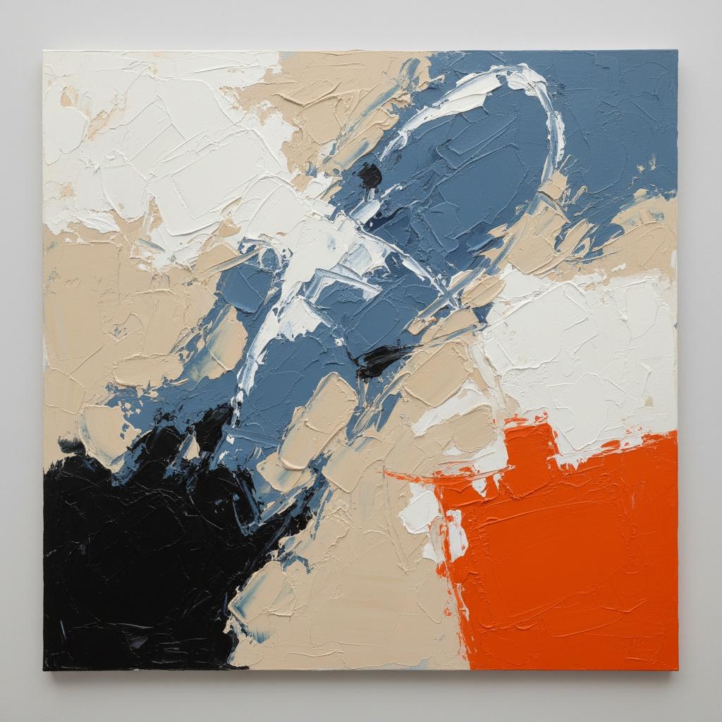 Ephemeral Tension In Slate And Ochre: A Monumental Study Of Gestural Motion — Christian Noiret