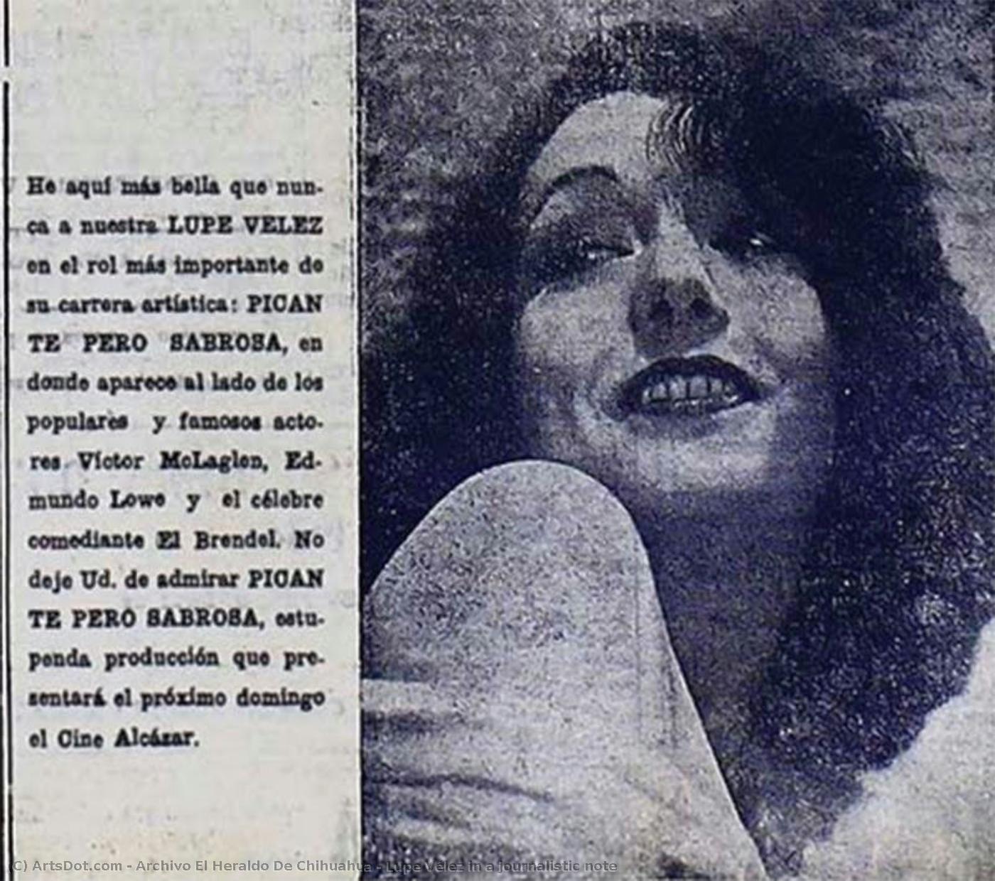 Lupe Vélez In A Journalistic Note — Archivo El Heraldo De Chihuahua