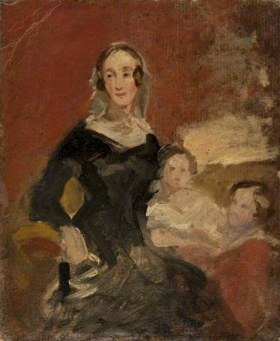 Sketch Of A Lady With Two Children — Daniel Macnee