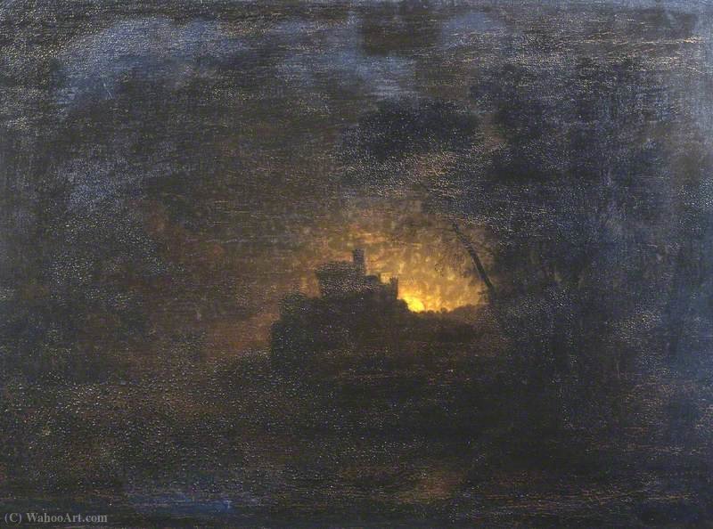 Landscape With Figures By Moonlight — Edward Williams