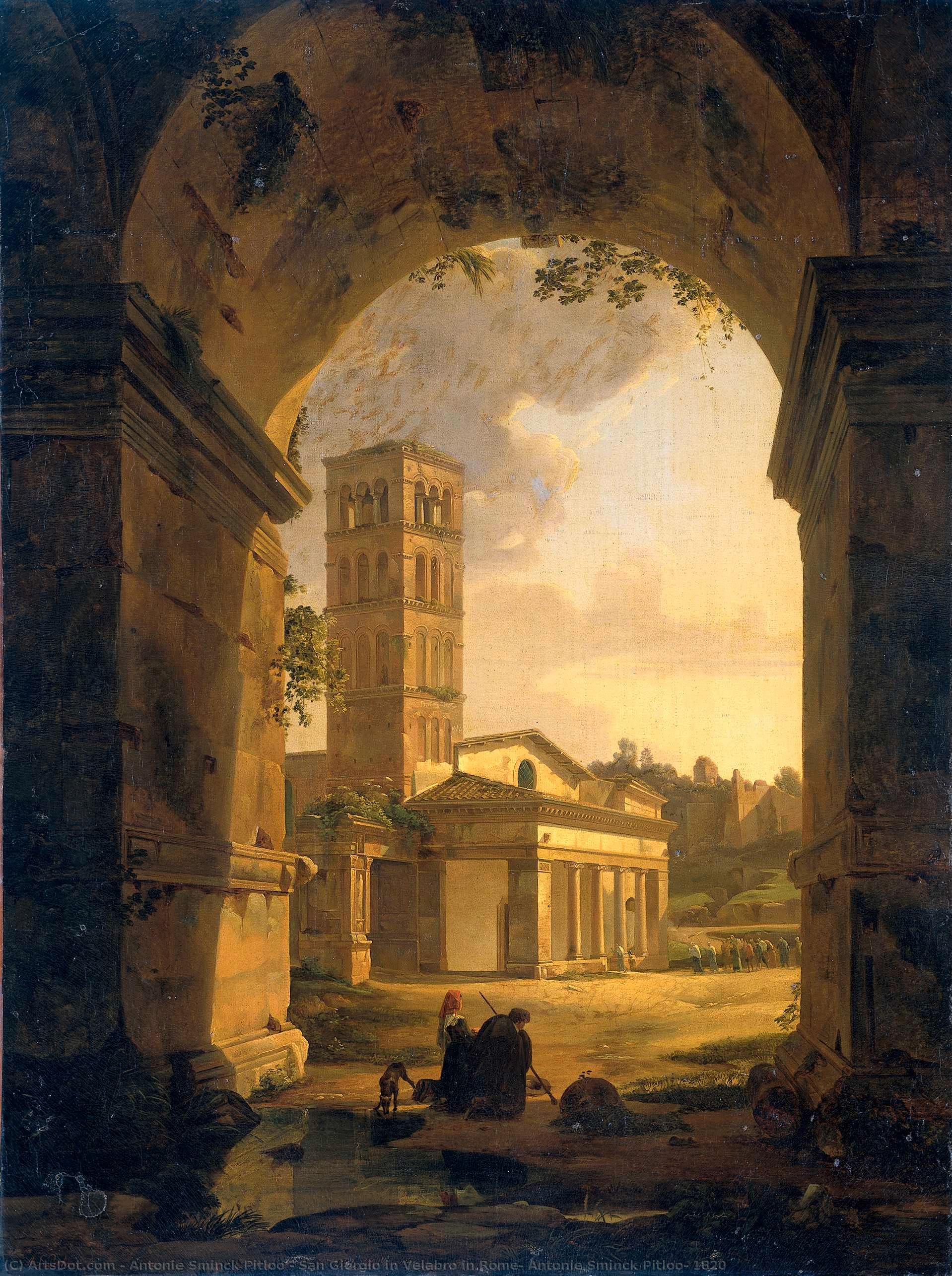 San Giorgio In Velabro In Rome, Antonie Sminck Pitloo, 1820 — Antonie Sminck Pitloo