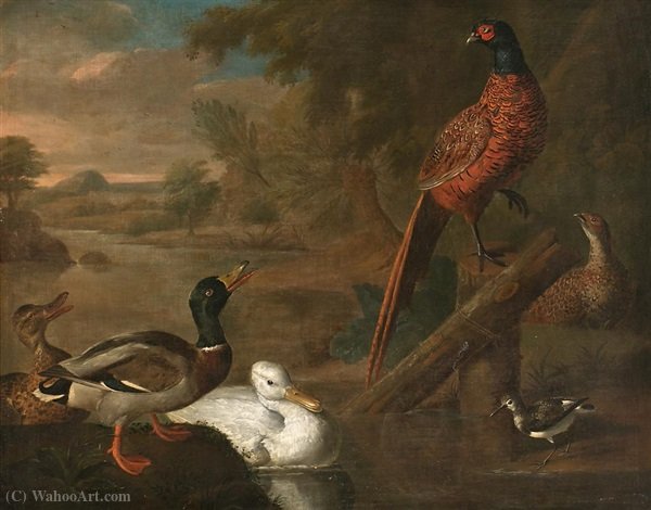 Birds In A Landscape — Abraham Bisschop