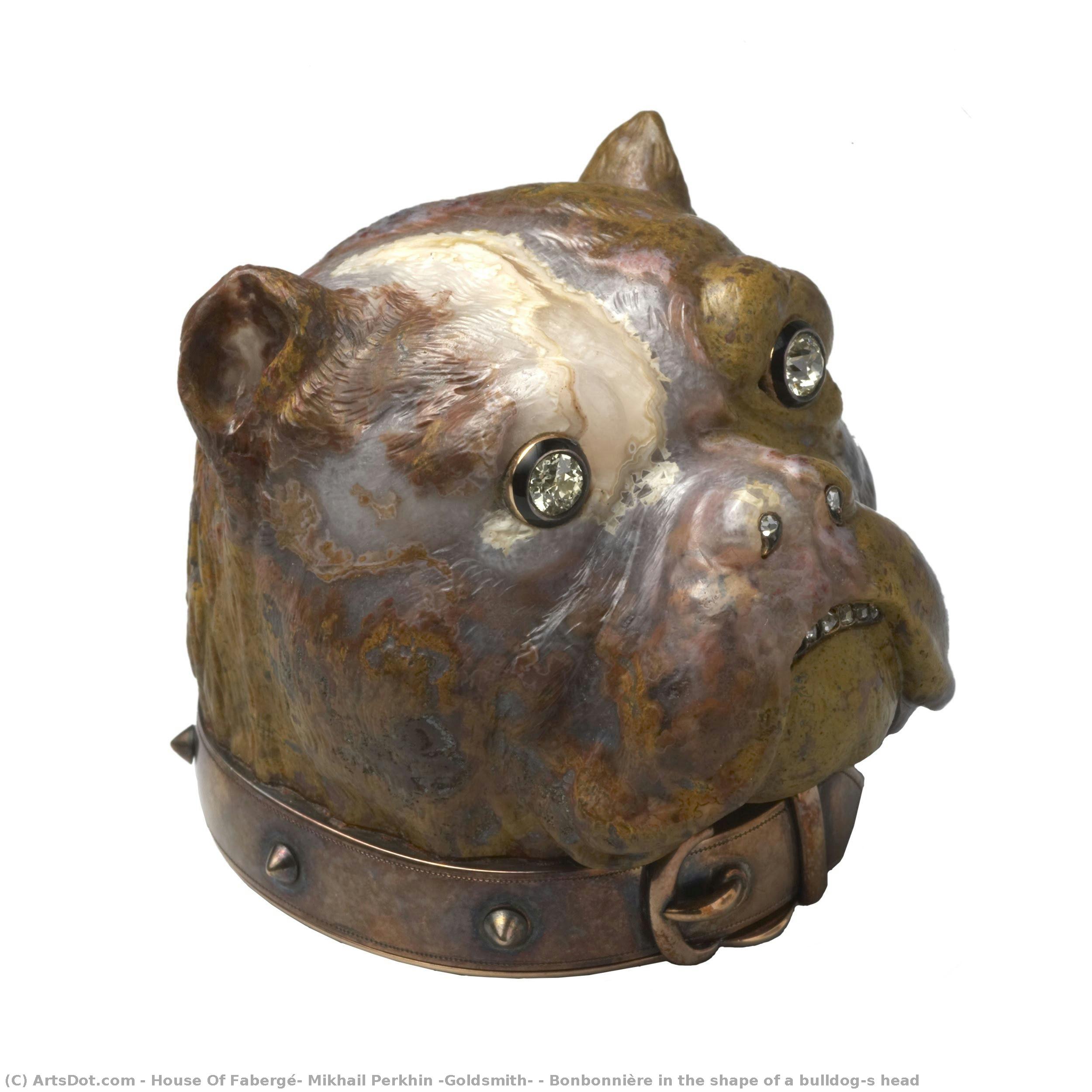 Bonbonnière In The Shape Of A Bulldog’s Head — House Of Fabergé, Mikhail Perkhin (goldsmith)
