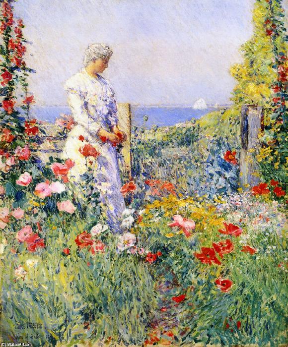 In The Garden (also Known As Celia Thaxter In Her Garden) — Frederick Childe Hassam