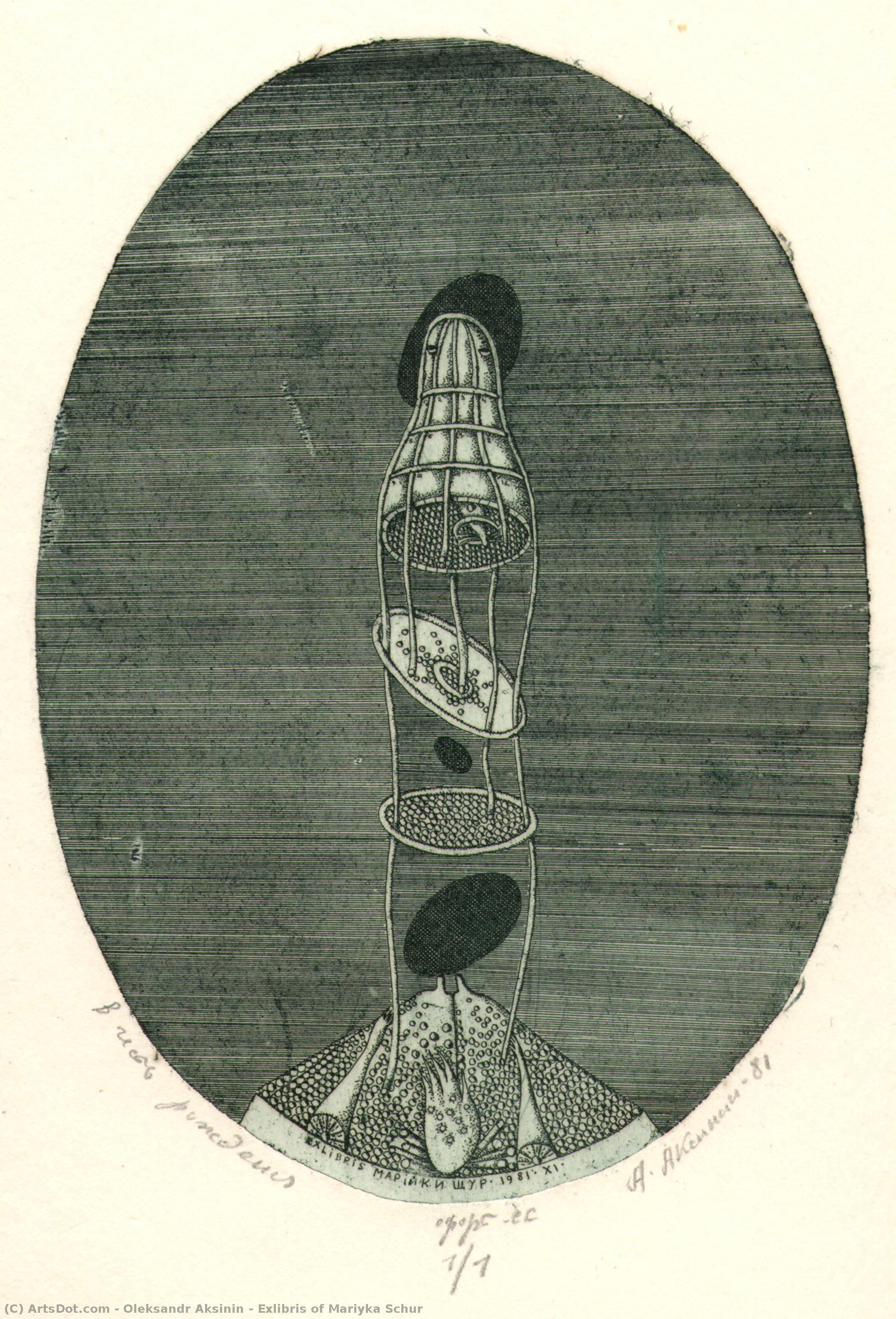 Exlibris Of Mariyka Schur — Oleksandr Aksinin