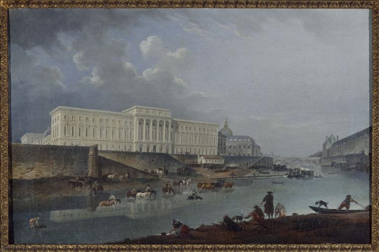 L'hôtel De La Monnaie, Le Quai De Conti Et La Seine, Vus De La Pointe De La Cité (aujourd'hui Le Square Du Vert Galant), (actuel 1er Arrondissement, Paris) — Пјер Антоан Де Маши