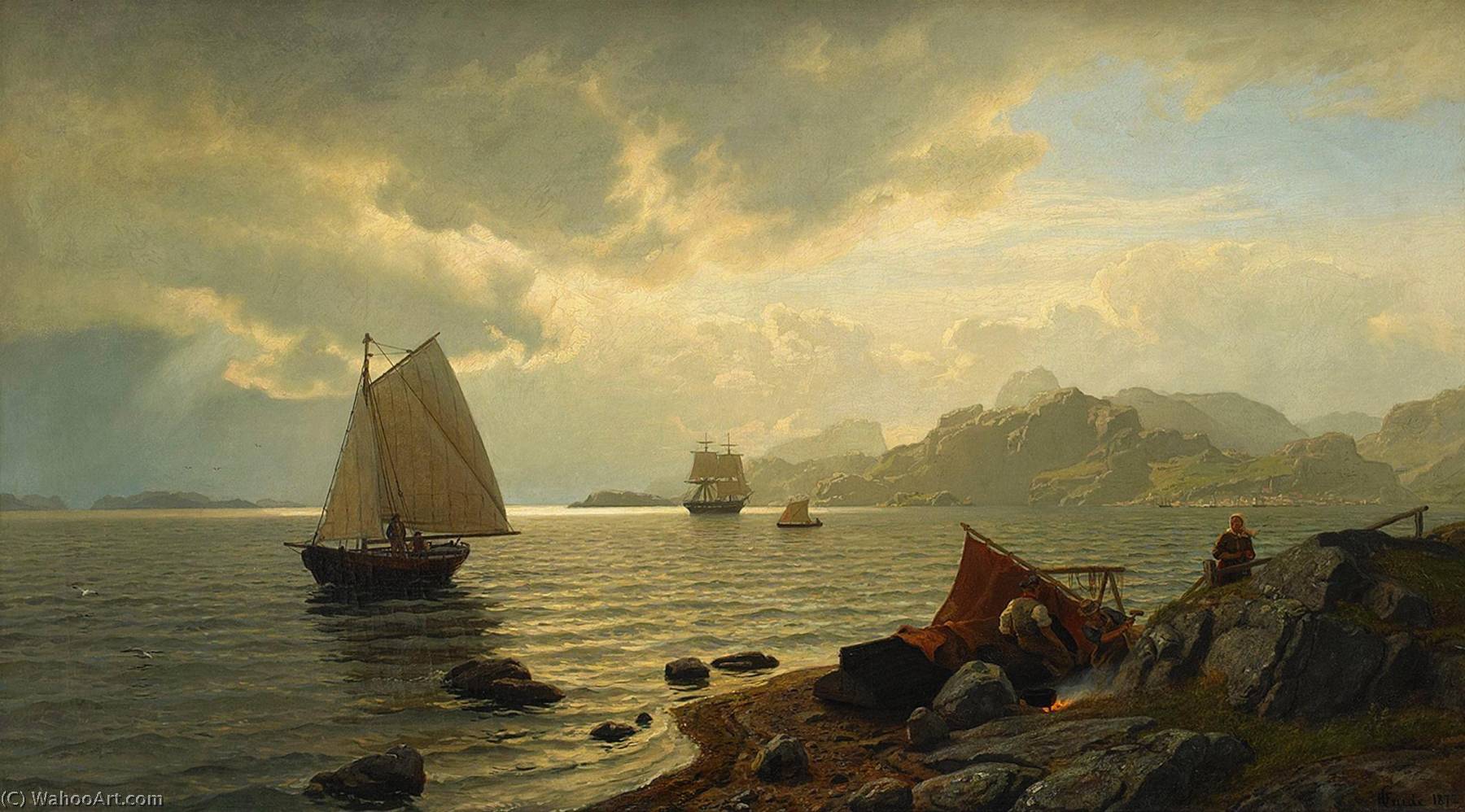 Motivet Hämtat Från Spinnkusten Längs Sörlandskusten — Hans Fredrik Gude