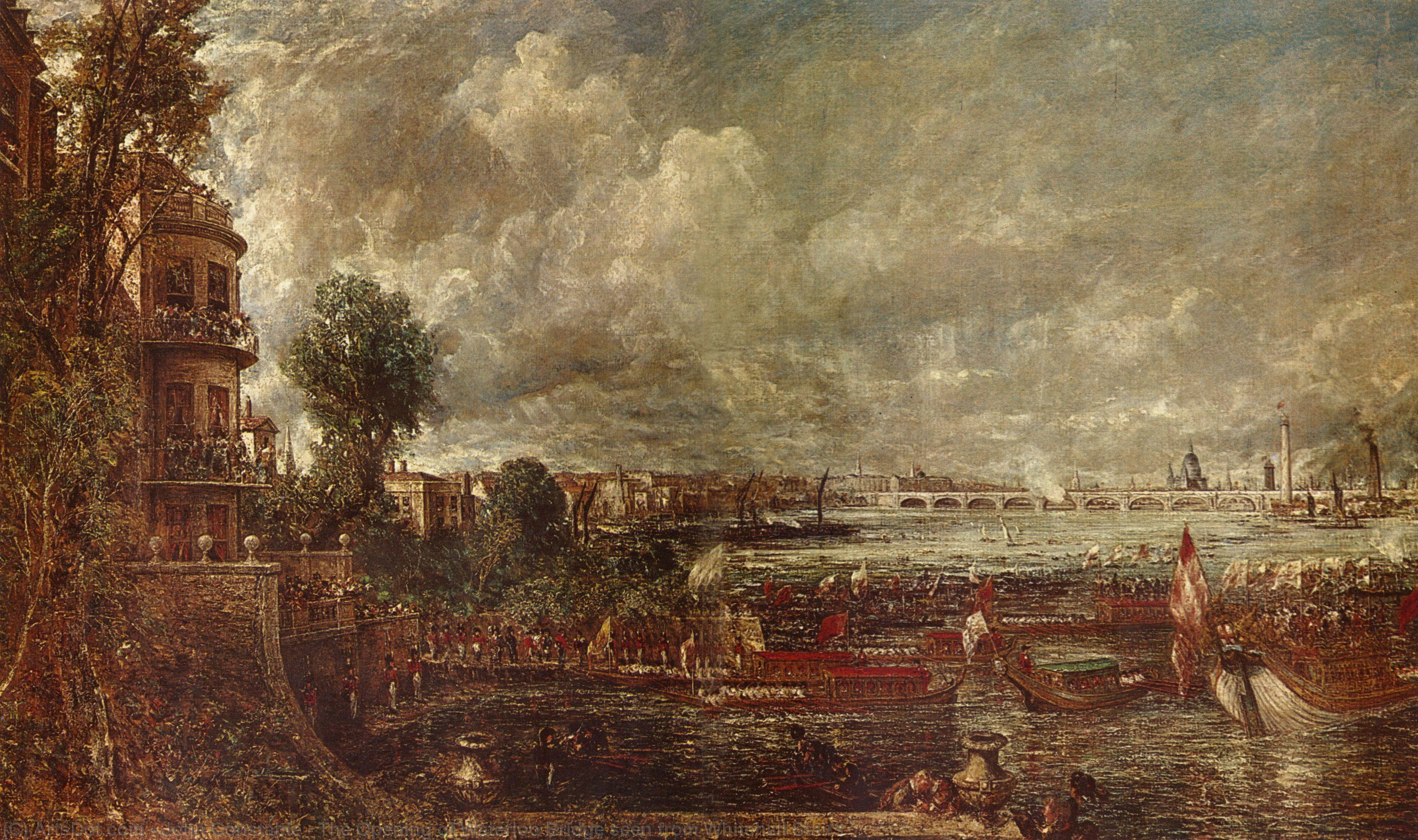 The Opening Of Waterloo Bridge Seen From Whitehall Stairs — John Constable