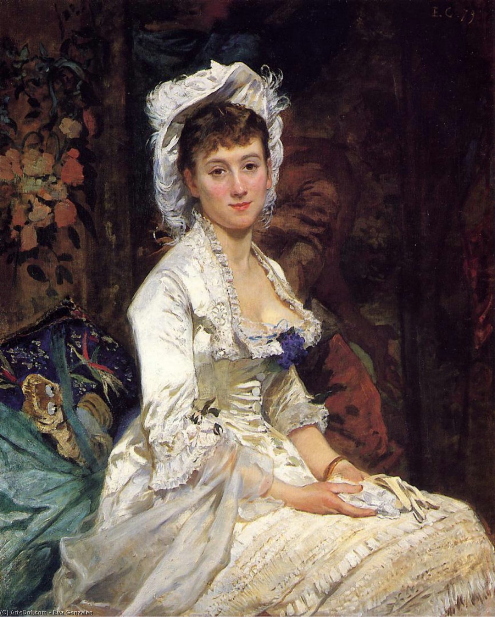 Portrait Of A Woman In White — Eva Gonzalès