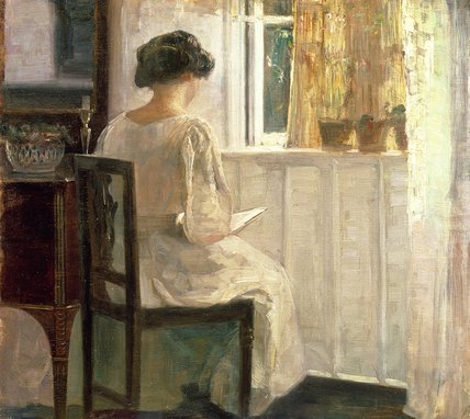 Girl Reading In A Sunlit Room — Carl Vilhelm Holsoe